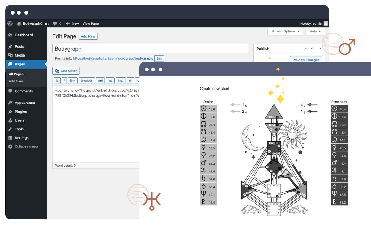 Bodygraph Integration Into Your Website - Human Design Chart Tools