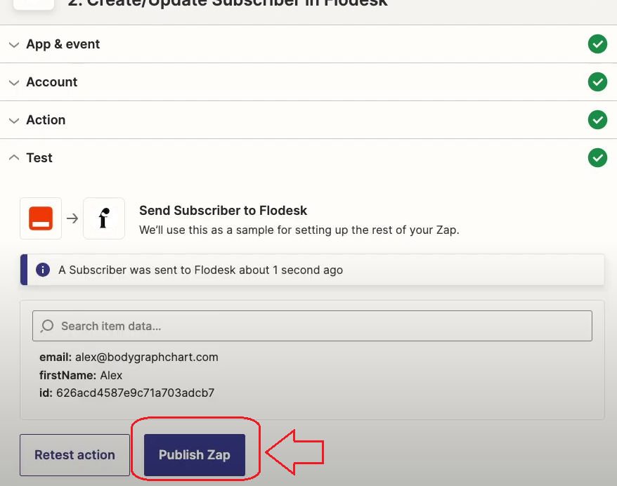Zappier publish zap